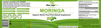 Organic Moringa (200 capsules) + Organic Turmeric (200 capsules)