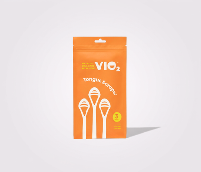 VIO2™ Tongue Scraper - Pack of 3 REUSABLE Scrapers - BPA Free, PFAS Free, Latex Free