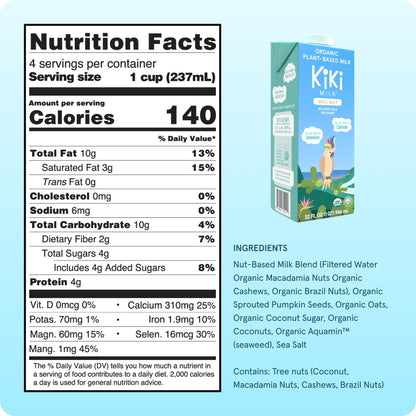 Mac Nut Kiki Milk • 32 fl oz • Pack of 6 by Kiki Milk