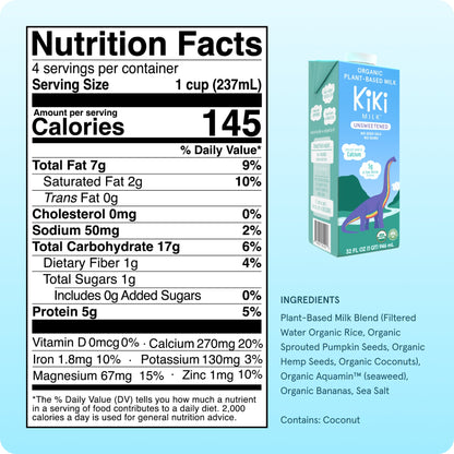 Unsweetened Kiki Milk • 32 fl oz • Pack of 6 by Kiki Milk