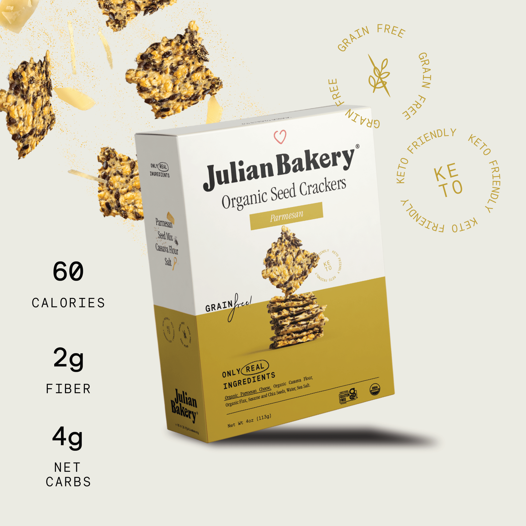 Organic Seed Crackers - Parmesan 4oz