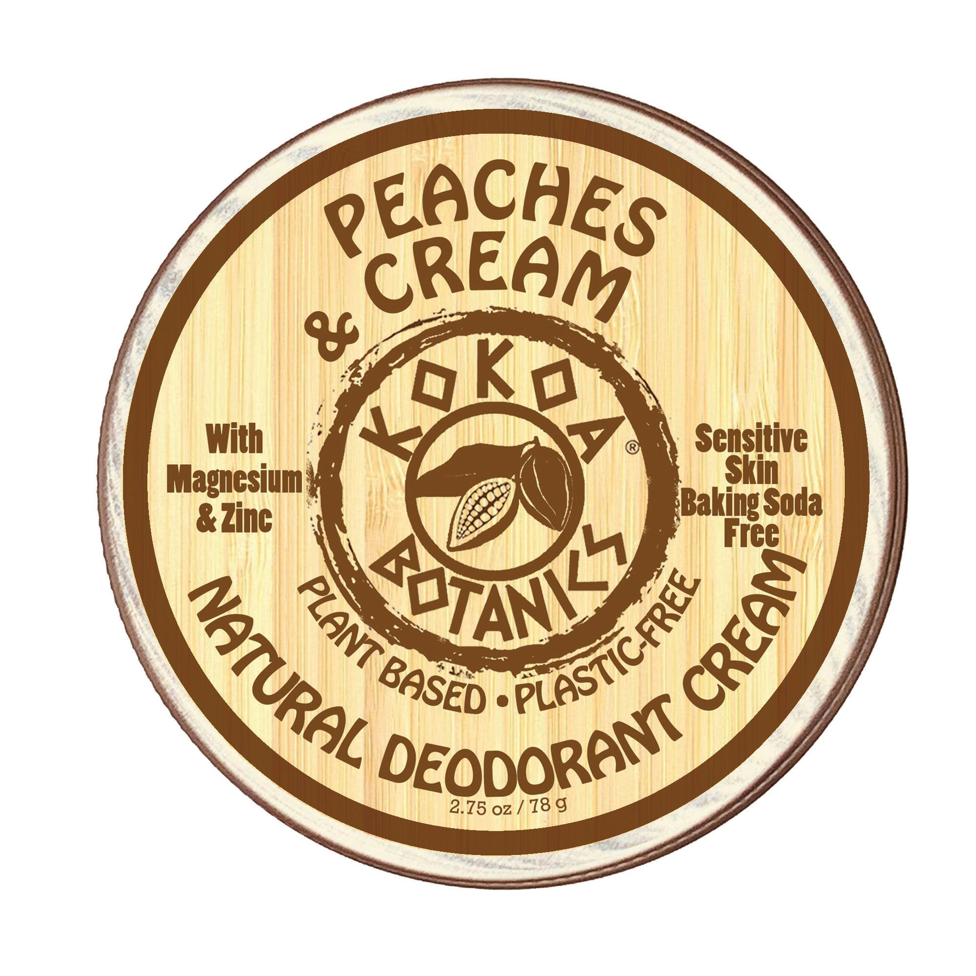 Peaches and Cream - Natural Deodorant Cream - Baking Soda Free  - 2.5 oz by kokoabotanics