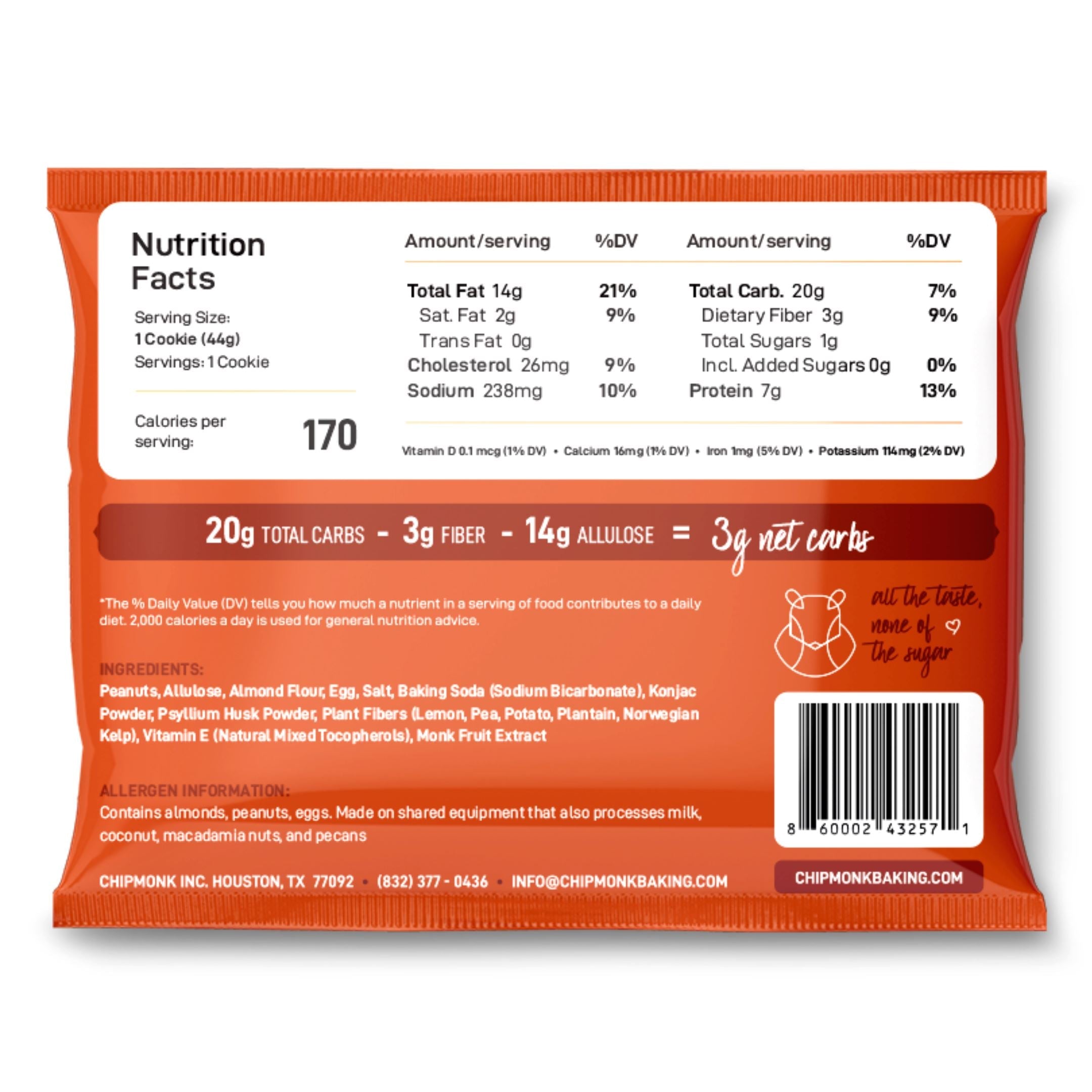 Peanut Butter Keto Cookies by ChipMonk Baking