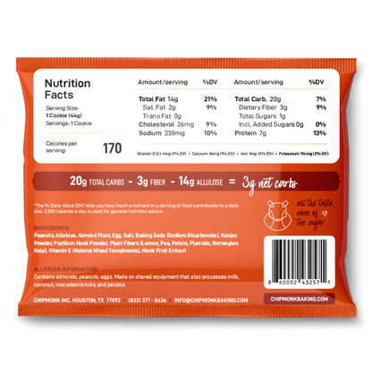 Peanut Butter Keto Cookies by ChipMonk Baking