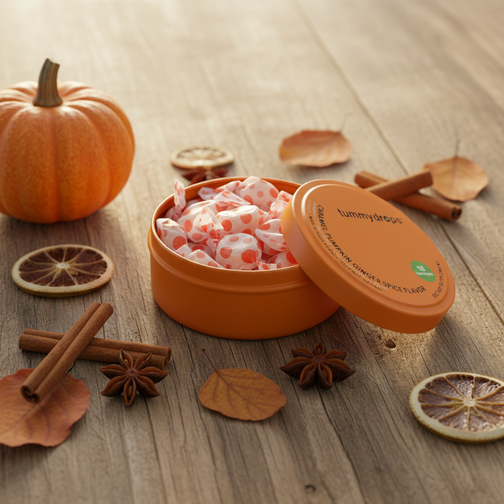 Caramel Pumpkin Ginger Tummydrops, 18 ct