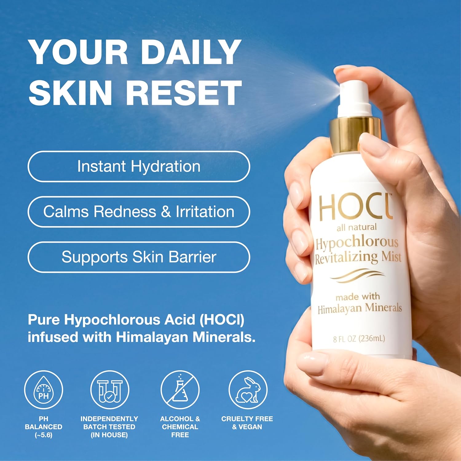 Revitalizing Facial Mist | Fragrance-Free HOCl Skin Mist