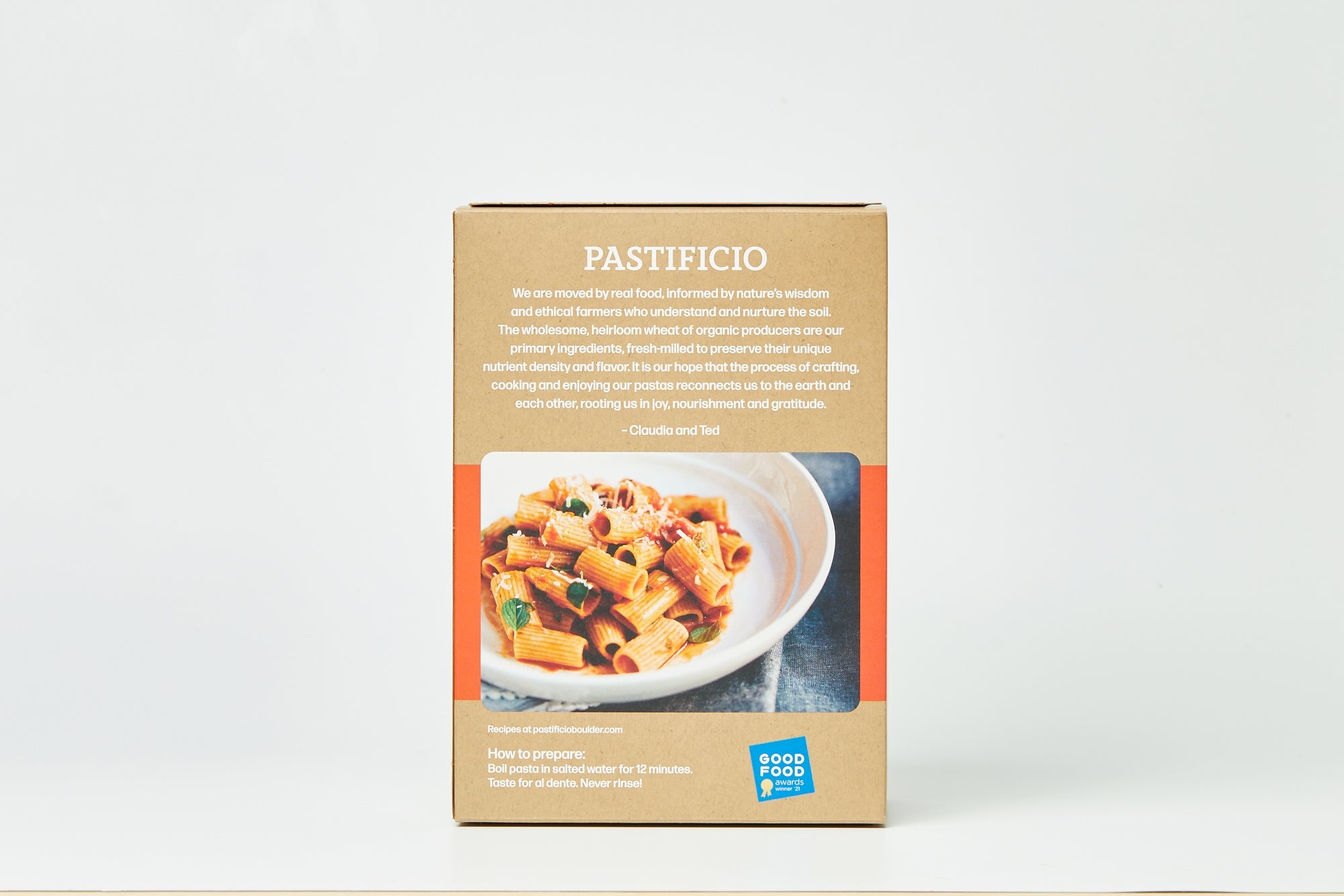 Pastificio Boulder RIGATONI Heritage Ancient Wheat Pasta Box - 6 boxes x 16 oz case by Farm2Me