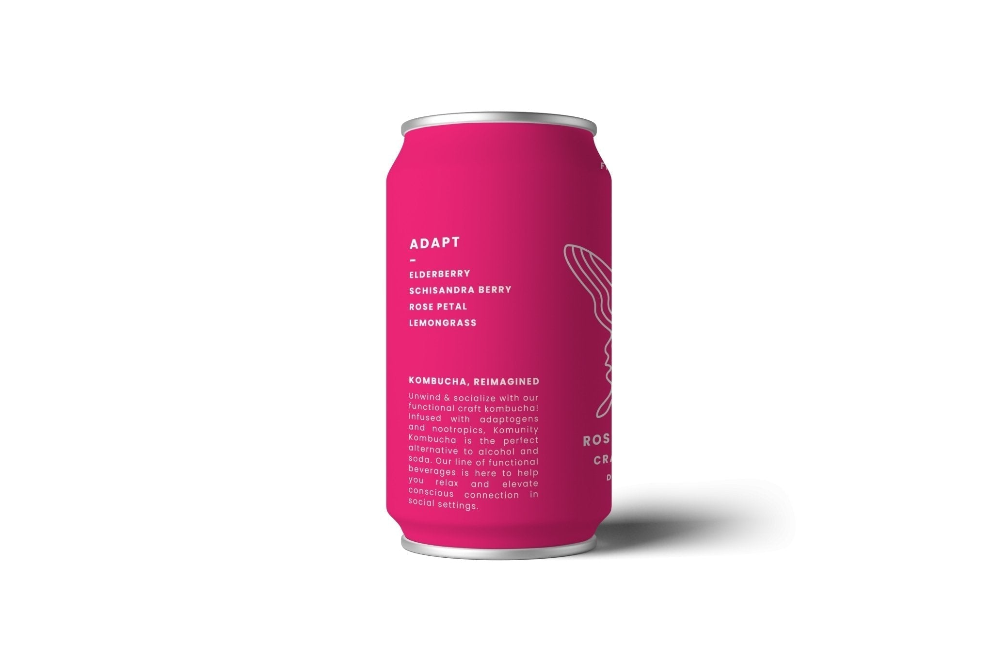 Komunity Kombucha "Adapt" Rose Petal Berry Kombucha Cans - 24 x 12oz by Farm2Me
