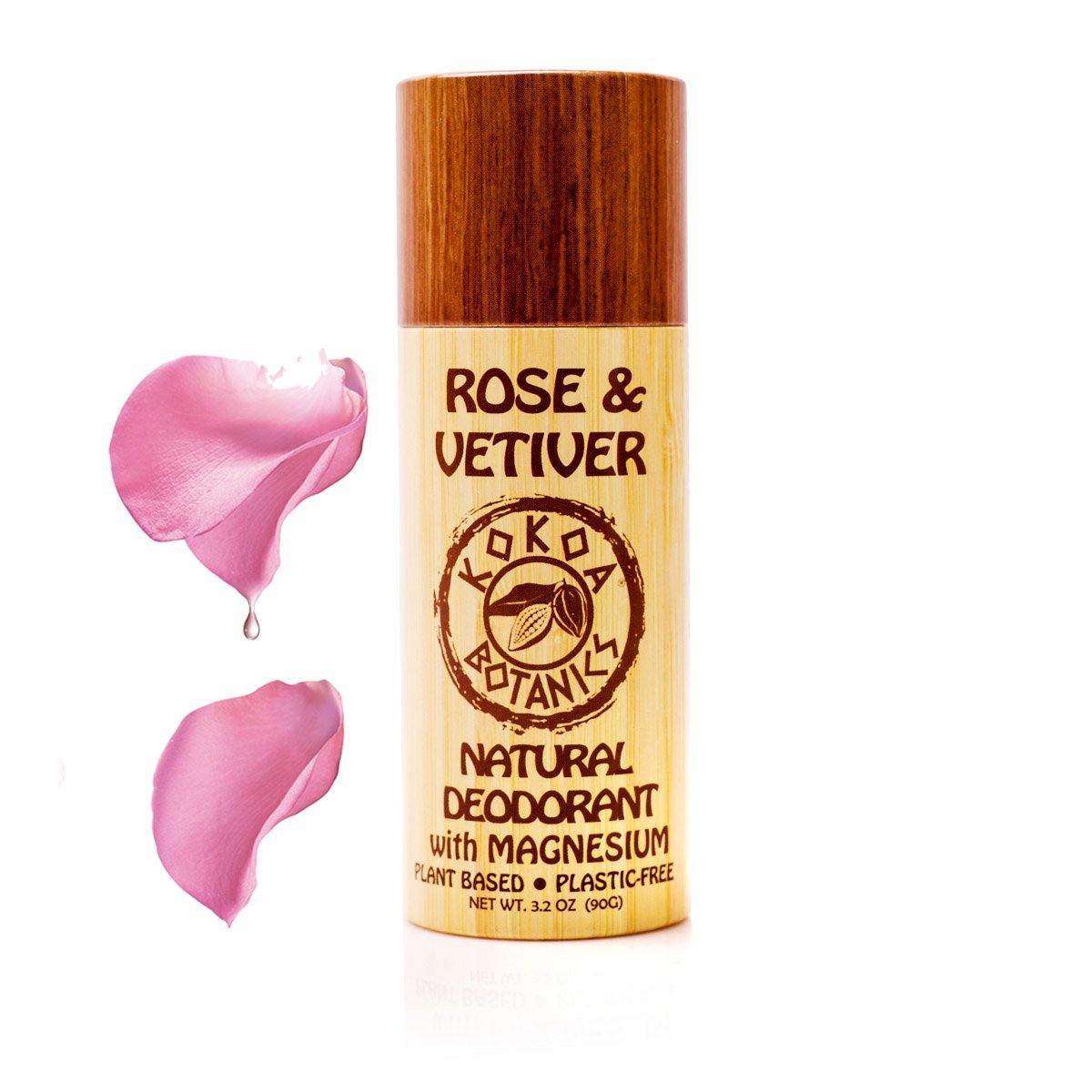 ROSE and VETIVER - Natural Deodorant - Plastic-Free - Aluminum-Free - 3.2 oz by kokoabotanics