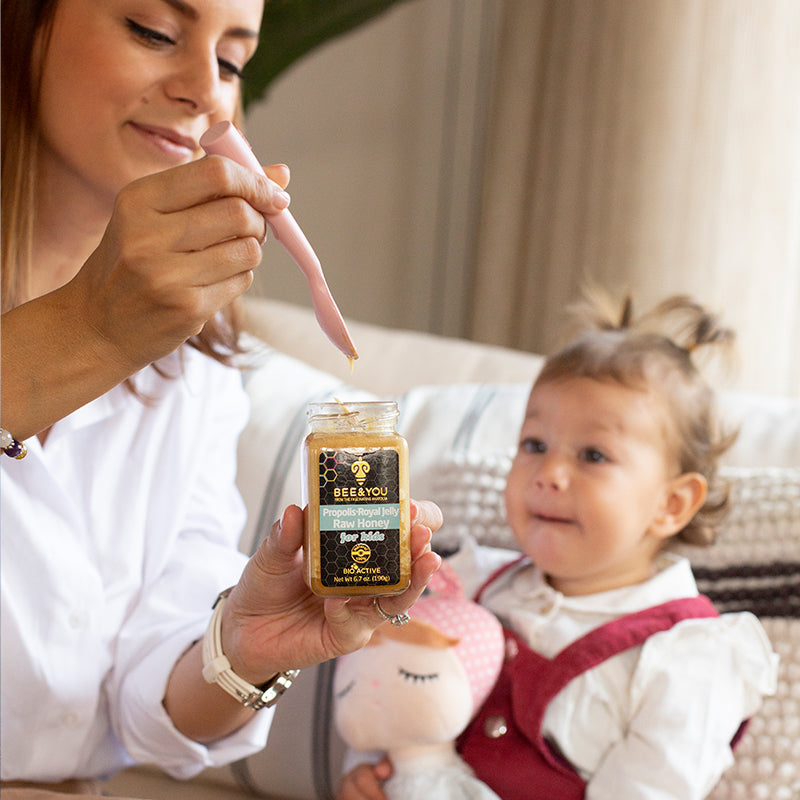 Organic Royal Jelly+Propolis+Raw Honey Mix for Kids Superfood