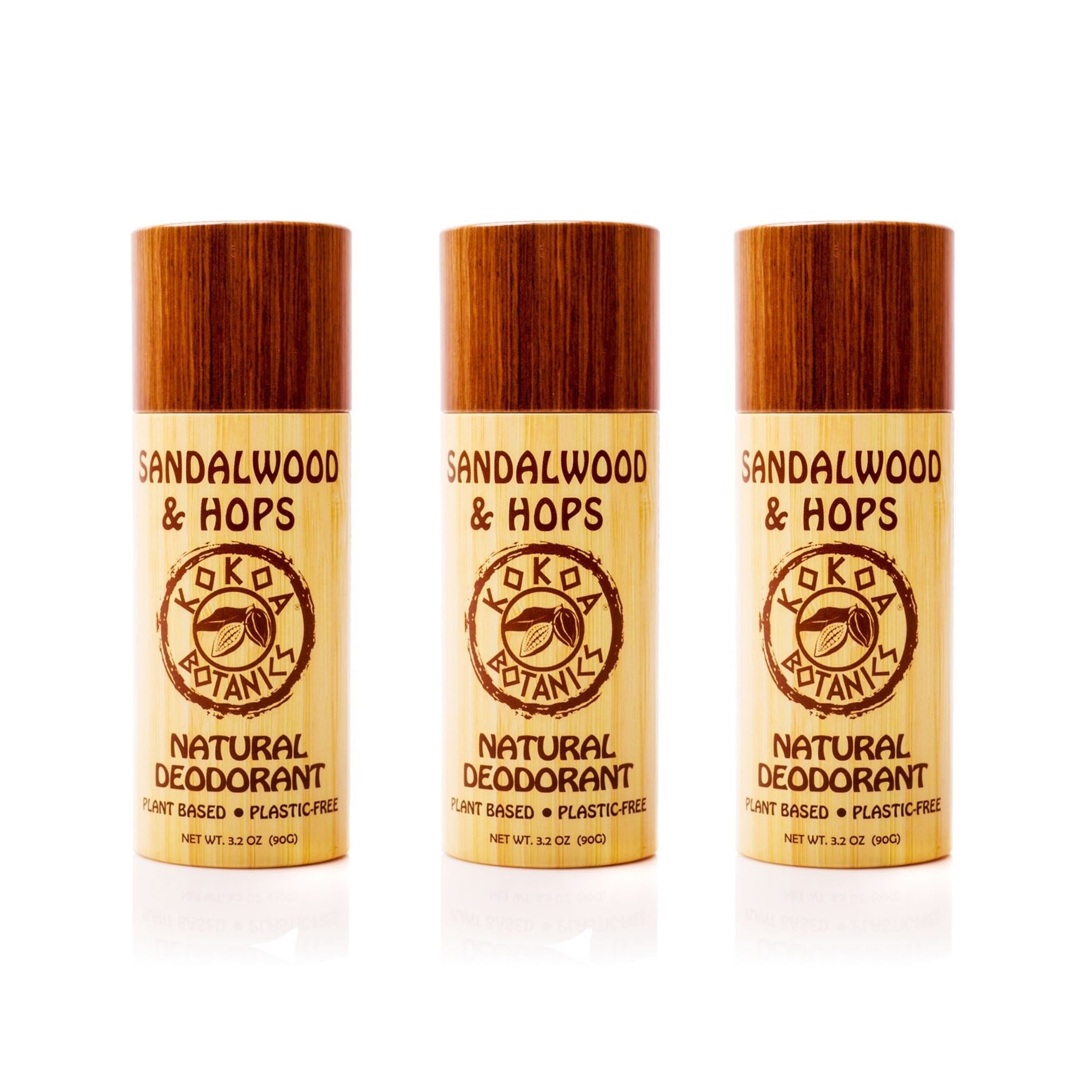 Natural Deodorant - Sandalwood and Hops – Plastic Free 3.2 oz by kokoabotanics