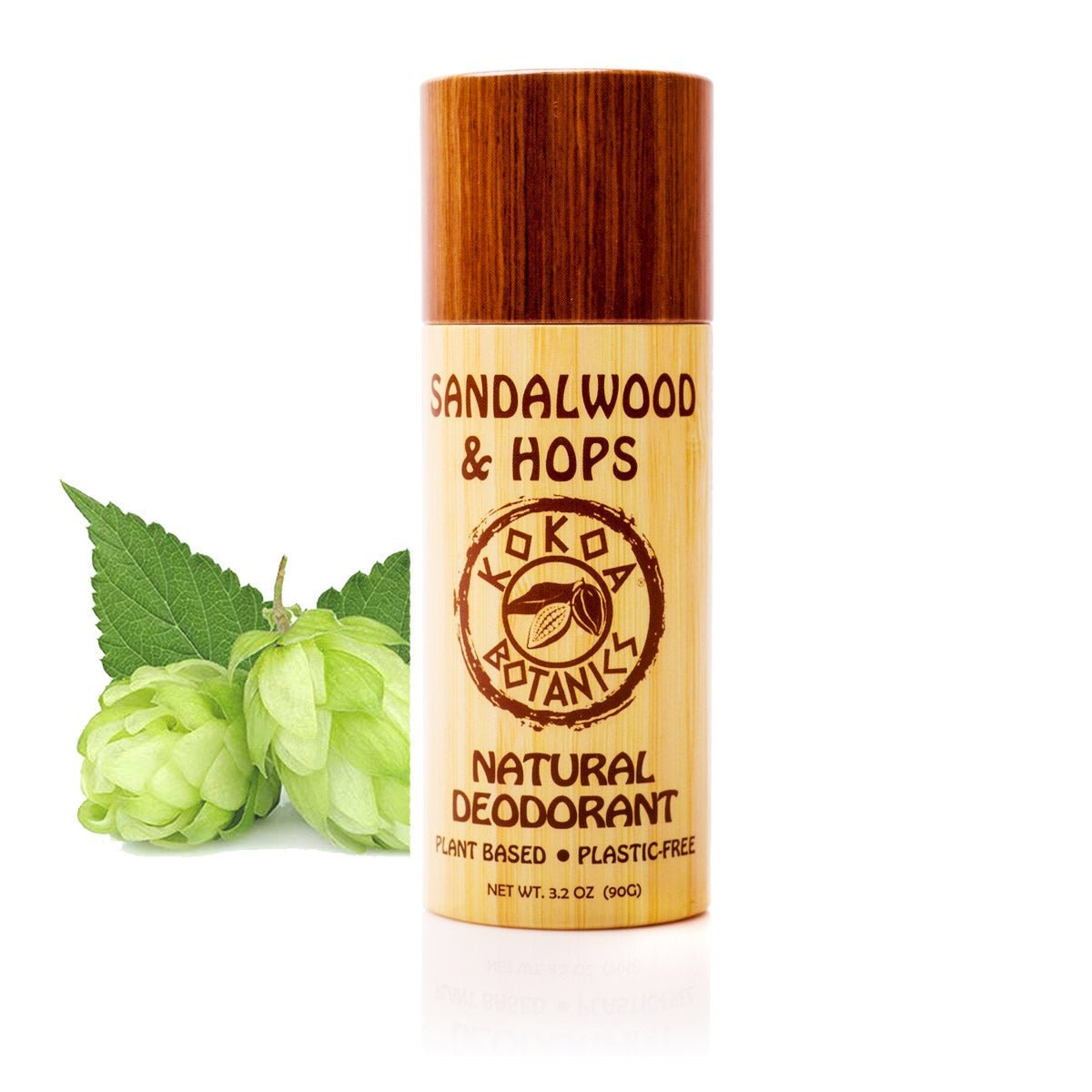 Natural Deodorant - Sandalwood and Hops – Plastic Free 3.2 oz by kokoabotanics