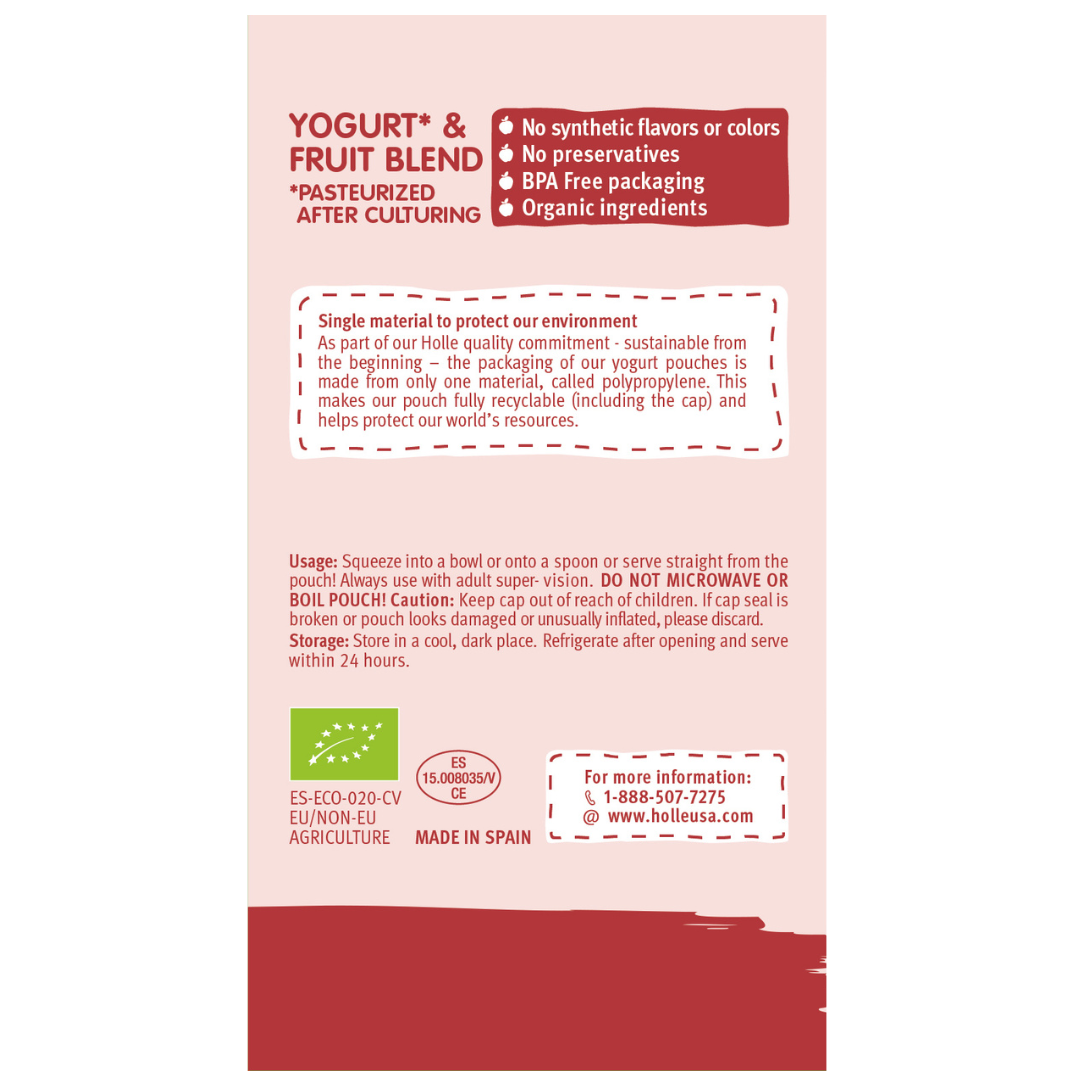 Holle Organic Yogurt Pouches - Apple, Banana & Berries by Holle USA