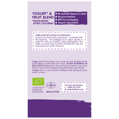 Holle Organic Yogurt Pouches - Blueberries, Apple & Banana by Holle USA