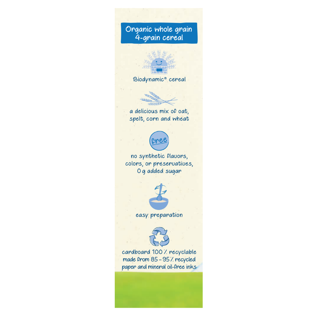 Holle Organic Whole Grain 4-Grain Cereal - 6 Pack by Holle USA