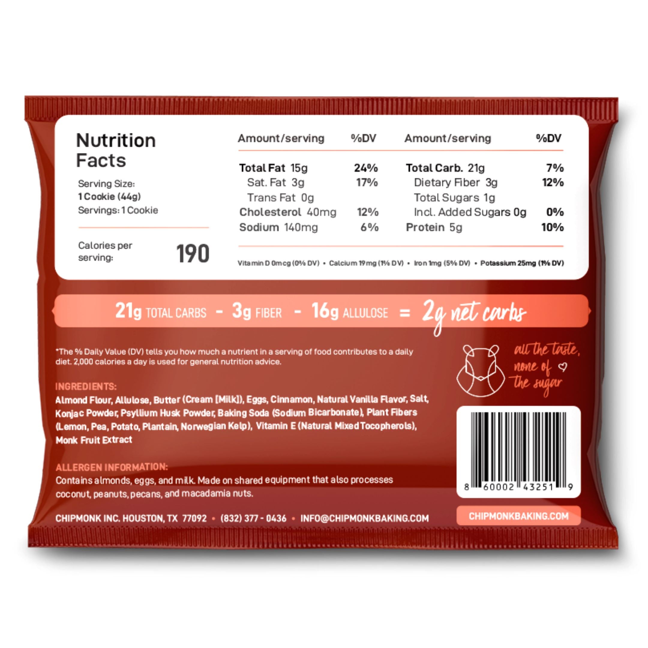 Snickerdoodle Keto Cookies by ChipMonk Baking