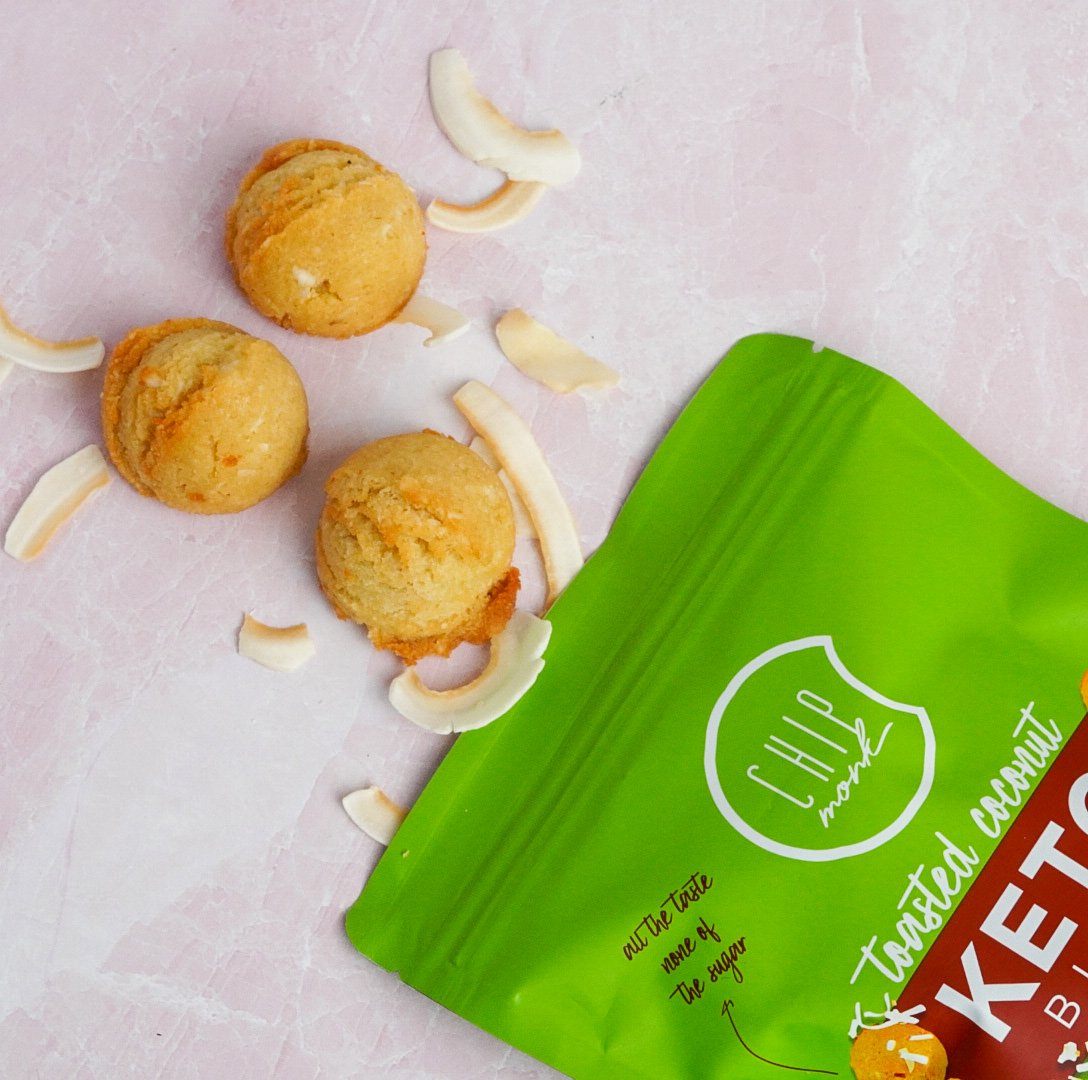 Toasted Coconut Keto Cookie Bites by ChipMonk Baking