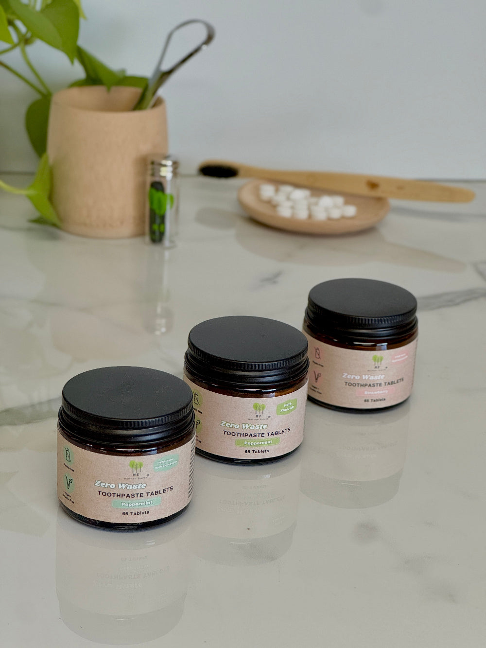 Fluoride-Free Zero Waste Toothpaste Tablets with Nano-Hydroxyapatite