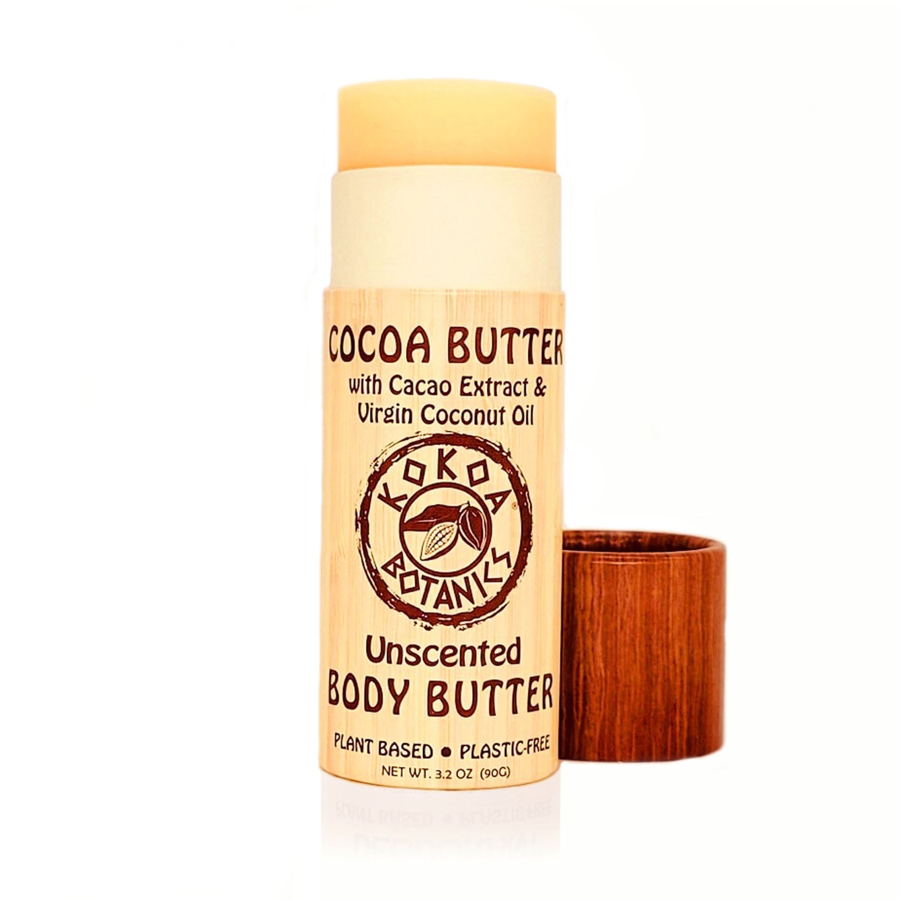 Cocoa Butter Lotion Bar with Virgin Coconut Oil – Unscented – Plastic-Free 3.2 oz by kokoabotanics