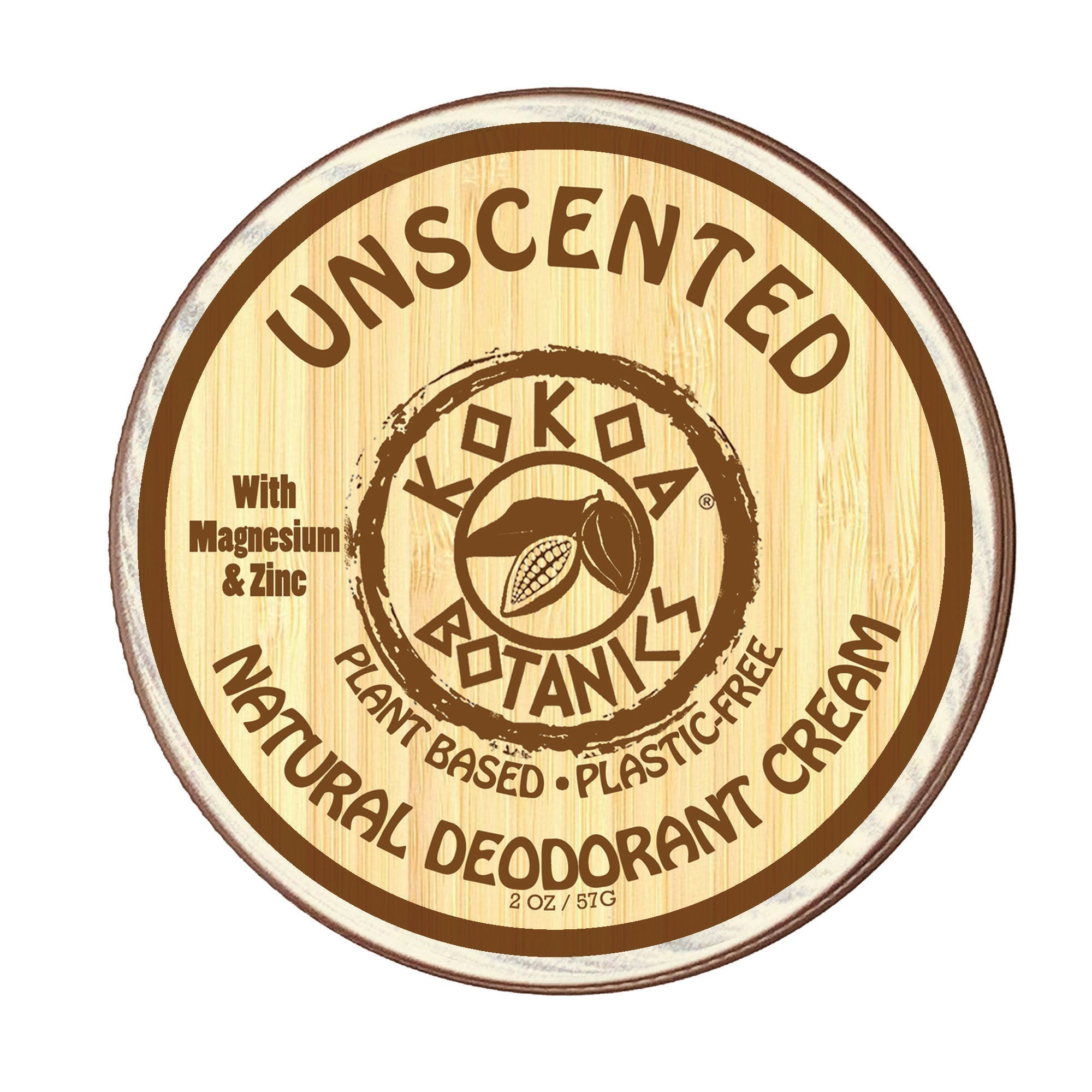 Unscented - Natural Deodorant Cream - Aluminum-Free - Plastic-Free 2.5 oz by kokoabotanics