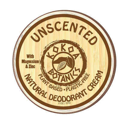Unscented - Natural Deodorant Cream - Aluminum-Free - Plastic-Free 2.5 oz by kokoabotanics