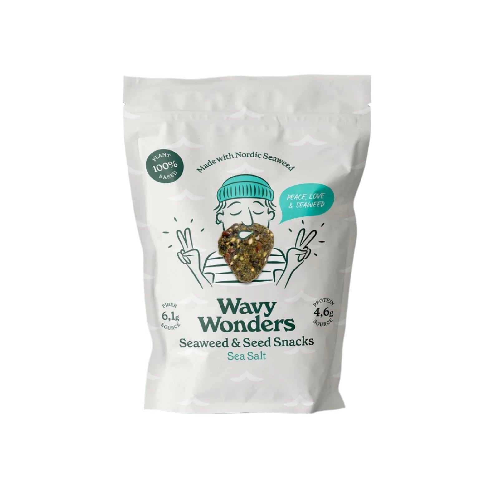 Wavy Wonders’ Sea Salt Seaweed Crackers bags - 14 bags by Farm2Me
