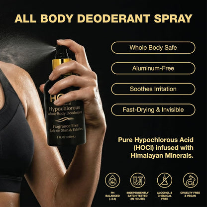 Whole Body Deodorant Spray | Fragrance-Free + Aluminum-Free HOCl