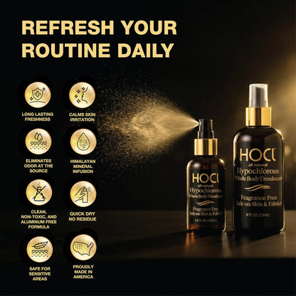 Whole Body Deodorant Spray | Fragrance-Free + Aluminum-Free HOCl