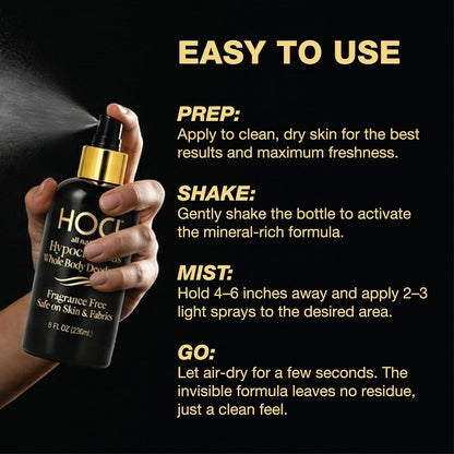 Whole Body Deodorant Spray | Fragrance-Free + Aluminum-Free HOCl