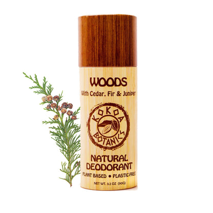 WOODS - Natural Deodorant - Plastic-Free - Sport - Aluminum-Free 3.2 oz by kokoabotanics